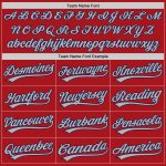 Personalized Red Gray Pinstripe Navy Authentic Baseball Jersey Team Custom Name and Number