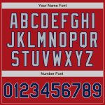 Personalized Red Gray Pinstripe Navy Authentic Baseball Jersey Team Custom Name and Number
