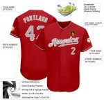 Personalized Red Gray-White Authentic Baseball Jersey Team Custom Name and Number