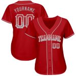 Personalized Red Gray-White Authentic Drift Fashion Baseball Jersey Team Custom Name and Number