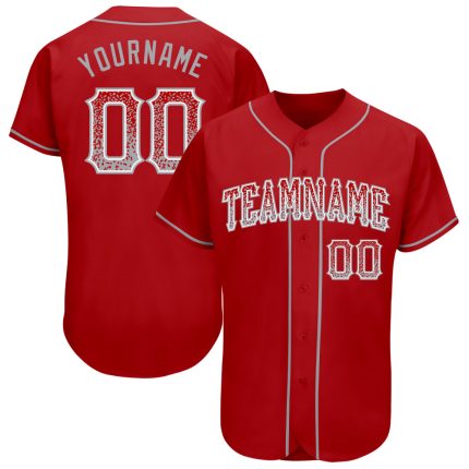 Personalized Red Gray-White Authentic Drift Fashion Baseball Jersey Team Custom Name and Number