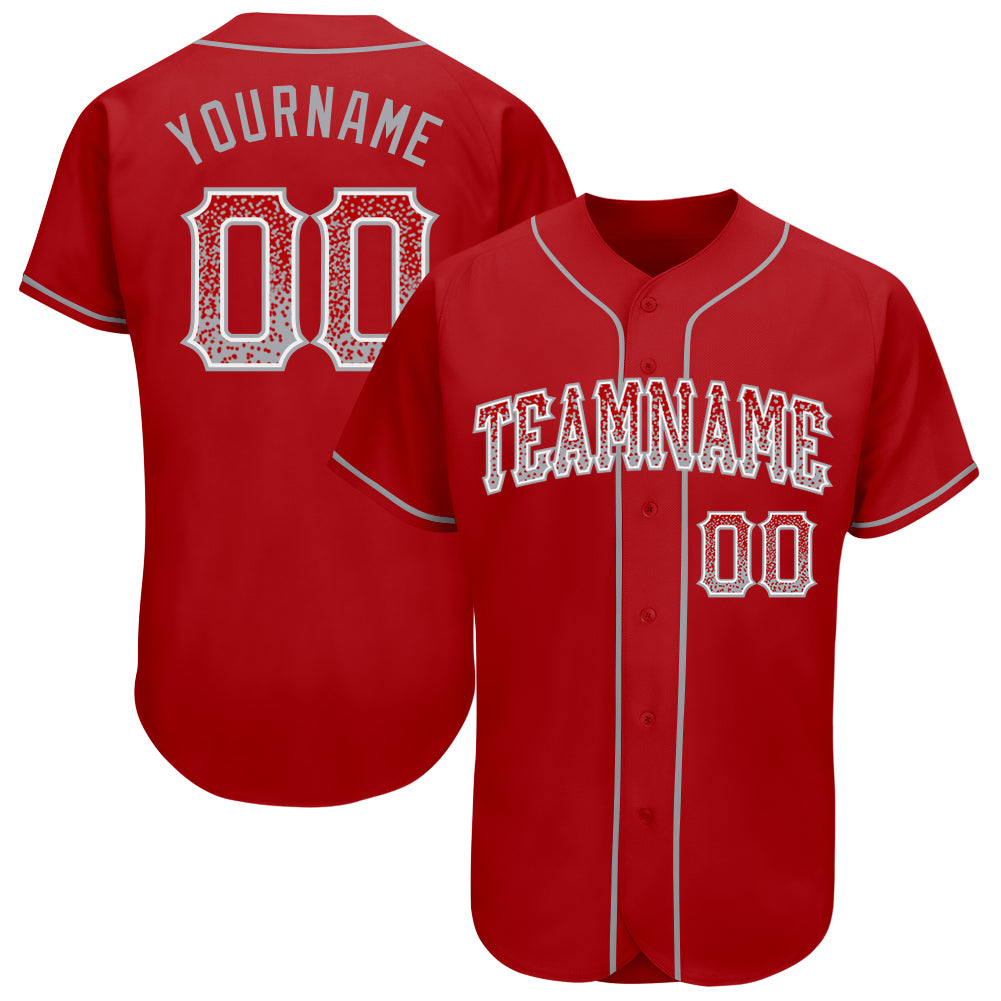 Personalized Red Gray-White Authentic Drift Fashion Baseball Jersey Team Custom Name and Number
