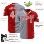 Personalized Red Gray-White Authentic Gradient Fashion Baseball Jersey Team Custom Name and Number