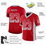 Personalized Red Gray-White Mesh Drift Fashion Football Jersey Team Custom Name and Number