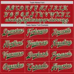 Personalized Red Green-Cream Bomber Full-Snap Varsity Letterman Two Tone Jacket Team Custom Name and Number