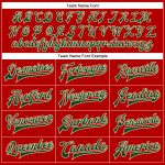 Personalized Red Green-Cream Check Board 3D Pattern Design Bomber Full-Snap Varsity Letterman Jacket Team Custom Name and Number