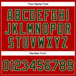 Personalized Red Green-Cream Check Board 3D Pattern Design Bomber Full-Snap Varsity Letterman Jacket Team Custom Name and Number