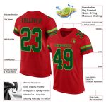 Personalized Red Green-Neon Green Mesh Authentic Football Jersey Team Custom Name and Number