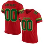 Personalized Red Green-Neon Green Mesh Authentic Football Jersey Team Custom Name and Number