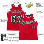 Personalized Red Green-White Authentic Throwback Basketball Jersey Team Custom Name and Number