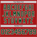 Personalized Red Green-White Mesh Authentic Throwback Baseball Jersey Team Custom Name and Number