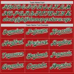 Personalized Red Green-White Mesh Authentic Throwback Baseball Jersey Team Custom Name and Number