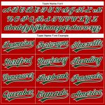 Personalized Red Green-White Performance Vapor Golf Polo Shirt Team Custom Name and Number