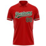 Personalized Red Green-White Performance Vapor Golf Polo Shirt Team Custom Name and Number