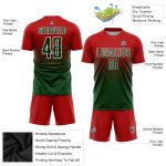 Personalized Red Green-White Sublimation Soccer Uniform Jersey Team Custom Name and Number
