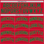 Personalized Red Hunter Green-Neon Green Authentic Throwback Basketball Jersey Team Custom Name and Number