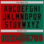 Personalized Red Kelly Green-Black Authentic Gradient Fashion Baseball Jersey Team Custom Name and Number