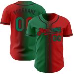 Personalized Red Kelly Green-Black Authentic Gradient Fashion Baseball Jersey Team Custom Name and Number