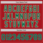 Personalized Red Kelly Green Cream-Black Bomber Full-Snap Varsity Letterman Jacket Team Custom Name and Number