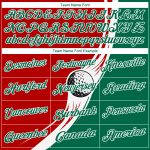 Personalized Red Kelly Green-White 3D Pattern Design Golf Ball Performance Golf Polo Shirt Team Custom Name and Number