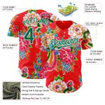 Personalized Red Kelly Green-White 3D Pattern Design Northeast China Big Flower Authentic Baseball Jersey