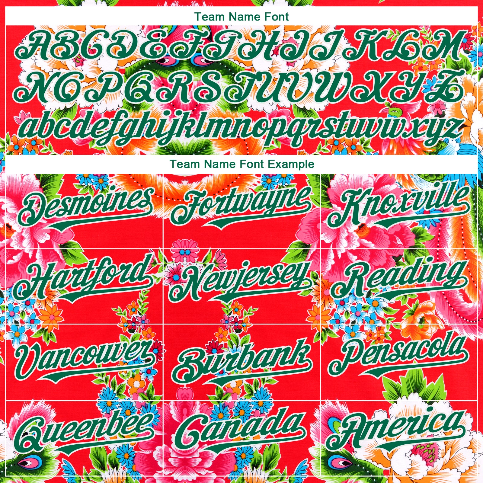 Personalized Red Kelly Green-White 3D Pattern Design Northeast China Big Flower Authentic Baseball Jersey Personalized Red Kelly Green-White 3D Pattern Design Northeast China Big Flower Authentic Baseball Jersey - Image 4