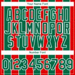 Personalized Red Kelly Green-White 3D Pattern Design Stripe Authentic Baseball Jersey Team Custom Name and Number