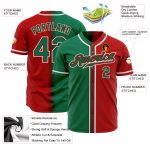 Personalized Red Kelly Green-White Authentic Gradient Fashion Baseball Jersey Team Custom Name and Number