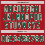 Personalized Red Kelly Green-White Bomber Full-Snap Varsity Letterman Two Tone Jacket Team Custom Name and Number
