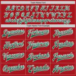 Personalized Red Kelly Green-White Bomber Full-Snap Varsity Letterman Two Tone Jacket Team Custom Name and Number
