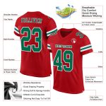 Personalized Red Kelly Green-White Mesh Authentic Football Jersey Team Custom Name and Number