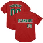 Personalized Red Kelly Green-White Mesh Authentic Throwback Baseball Jersey
