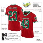 Personalized Red Kelly Green-White Mesh Authentic Throwback Football Jersey Team Custom Name and Number