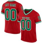 Personalized Red Kelly Green-White Mesh Authentic Throwback Football Jersey Team Custom Name and Number