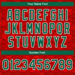 Personalized Red Kelly Green-White Mexico 3D Bomber Full-Snap Varsity Letterman Jacket Team Custom Name and Number