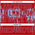 Personalized Red Light Blue 3D Pattern Design Dripping Splatter Art Performance T-Shirt Team Custom Name and Number