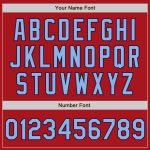 Personalized Red Light Blue-Navy Authentic Raglan Sleeves Baseball Jersey Team Custom Name and Number