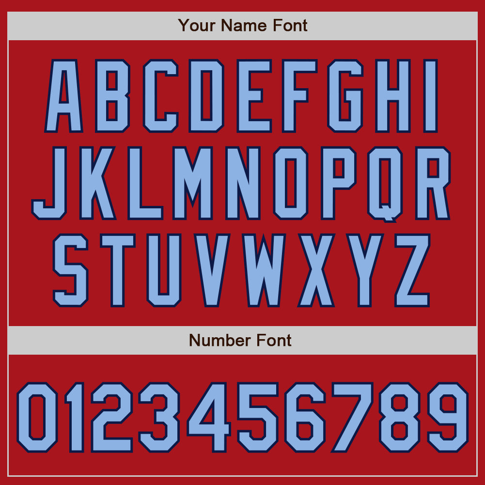 Personalized Red Light Blue-Navy Authentic Raglan Sleeves Baseball Jersey Team Custom Name and Number Personalized Red Light Blue-Navy Authentic Raglan Sleeves Baseball Jersey Team Custom Name and Number - Image 5