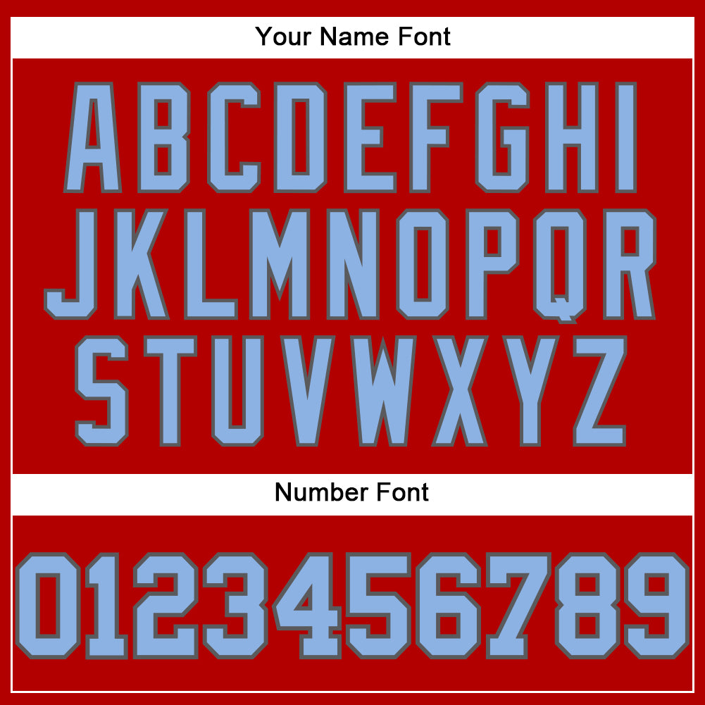 Personalized Red Light Blue-Steel Gray Authentic Baseball Jersey Team Custom Name and Number Personalized Red Light Blue-Steel Gray Authentic Baseball Jersey Team Custom Name and Number - Image 5
