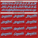 Personalized Red Light Blue-Steel Gray Mesh Authentic Throwback Baseball Jersey Team Custom Name and Number