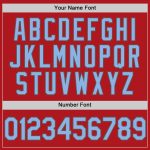 Personalized Red Light Blue-Steel Gray Two-Button Unisex Softball Jersey Team Custom Name and Number