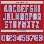 Personalized Red Light Blue-White Authentic Baseball Jersey Team Custom Name and Number