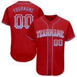 Personalized Red Light Blue-White Authentic Drift Fashion Baseball Jersey Team Custom Name and Number