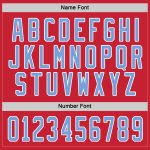 Personalized Red Light Blue-White Hockey Jersey Team Custom Name and Number