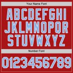 Personalized Red Light Blue-White Mesh Authentic Throwback Baseball Jersey Team Custom Name and Number