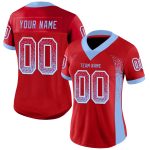 Personalized Red Light Blue-White Mesh Drift Fashion Football Jersey Team Custom Name and Number
