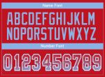 Personalized Red Light Blue-White Mesh Drift Fashion Football Jersey Team Custom Name and Number