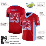 Personalized Red Light Blue-White Mesh Drift Fashion Football Jersey Team Custom Name and Number
