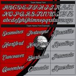 Personalized Red Light Gray-Black 3D Pattern Design Golf Ball Performance Golf Polo Shirt Team Custom Name and Number
