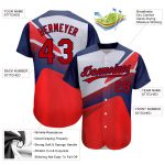 Personalized Red Navy 3D Pattern Design Abstract Sport Authentic Baseball Jersey Team Custom Name and Number